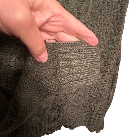 Wooden Ships Forrest Green Loose Cable-knit Pullover Sweater Sz S/M - Picture 9 of 11